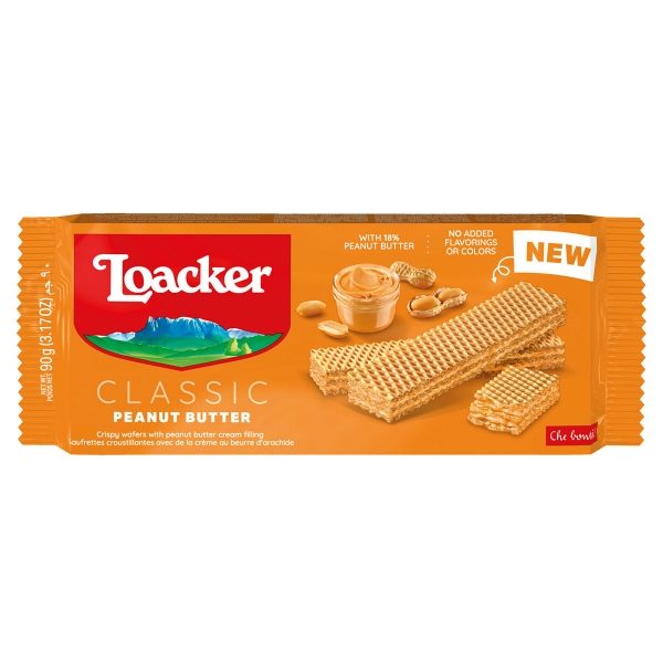 Loacker - LARGE 'Peanut Butter' Classic Creme Wafer (28x90g)