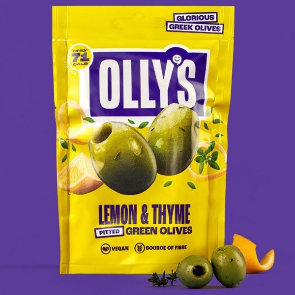 OLLY'S - Pitted Green Olives 'Lemon & Thyme' (12x50g)