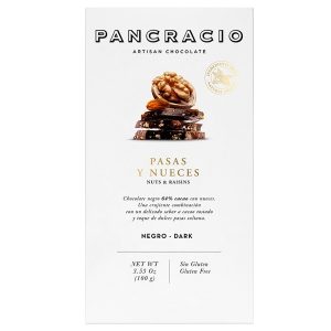 PANCRACIO - Dark Chocolate with Walnuts & Raisins (20x100g)