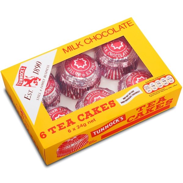 TUNNOCK'S - 6 Pack Tea Cakes MILK Choc (12x144g)