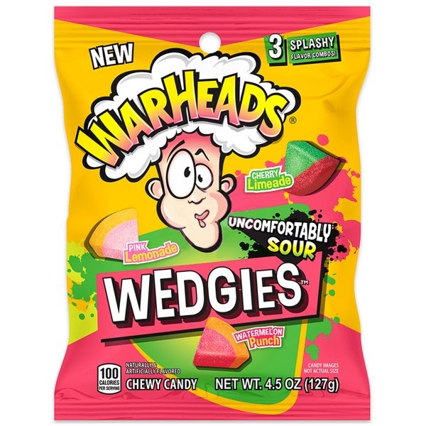 Warheads - 'Peg Bag' Sour WEDGIES (12x127g)