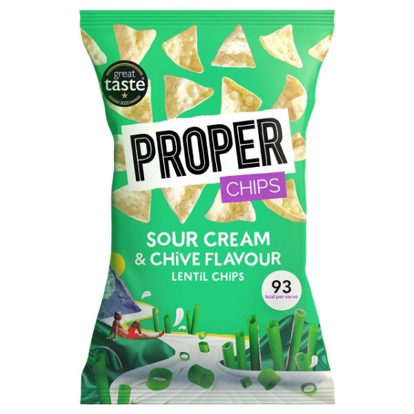 PROPER - CHIPS 'Sour Cream & Chive' Lentil Chips (8x85g)