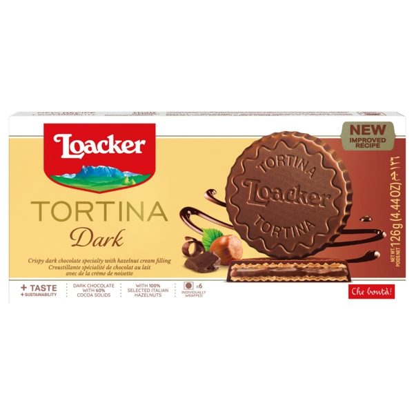 Loacker -  TORTINA 'Noir' Dark Chocolate Wafers (24x126g)