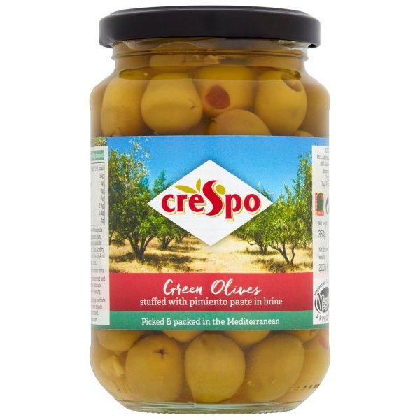 Crespo - Green Olives stuffed with Pimiento (8x354g)