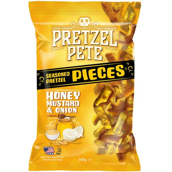 Pretzel Pete - Honey Mustard & Onion Pieces (8x160g)