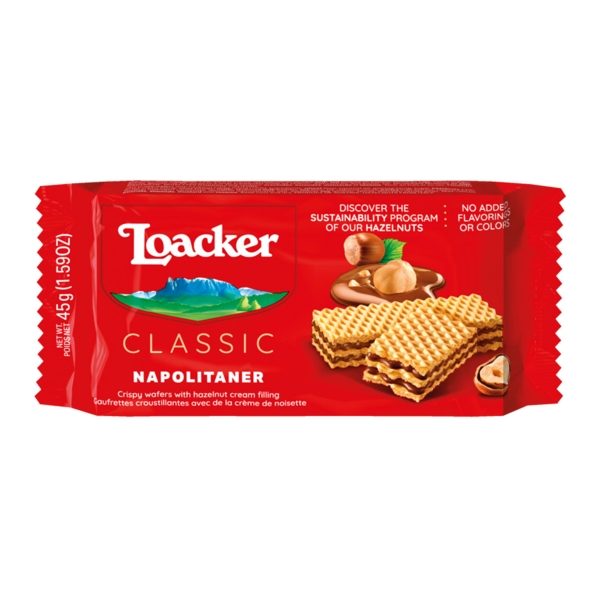 Loacker - 'Napolitaner' Hazelnut Creme Wafer (25x45g)