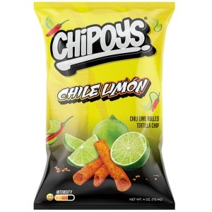 CHIPOYS - 'Chilli & Lime' Rolled Corn Tortilla Chips (8x113g